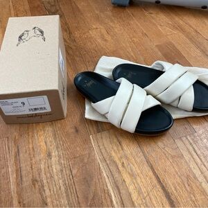 Beek Cream Merlin Leather Sandals Minimalist Design